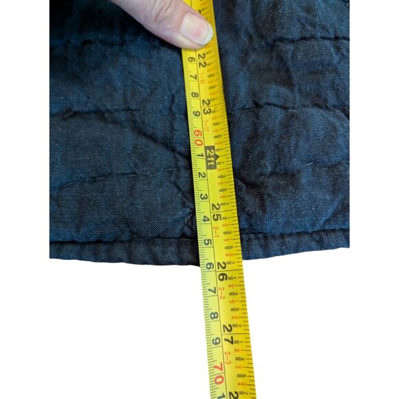 2 POTTERY BARN PILLOW COVER SHAMS Quilted 26 X 26 Linen Cotton Blend Blue - Picture 6 of 9